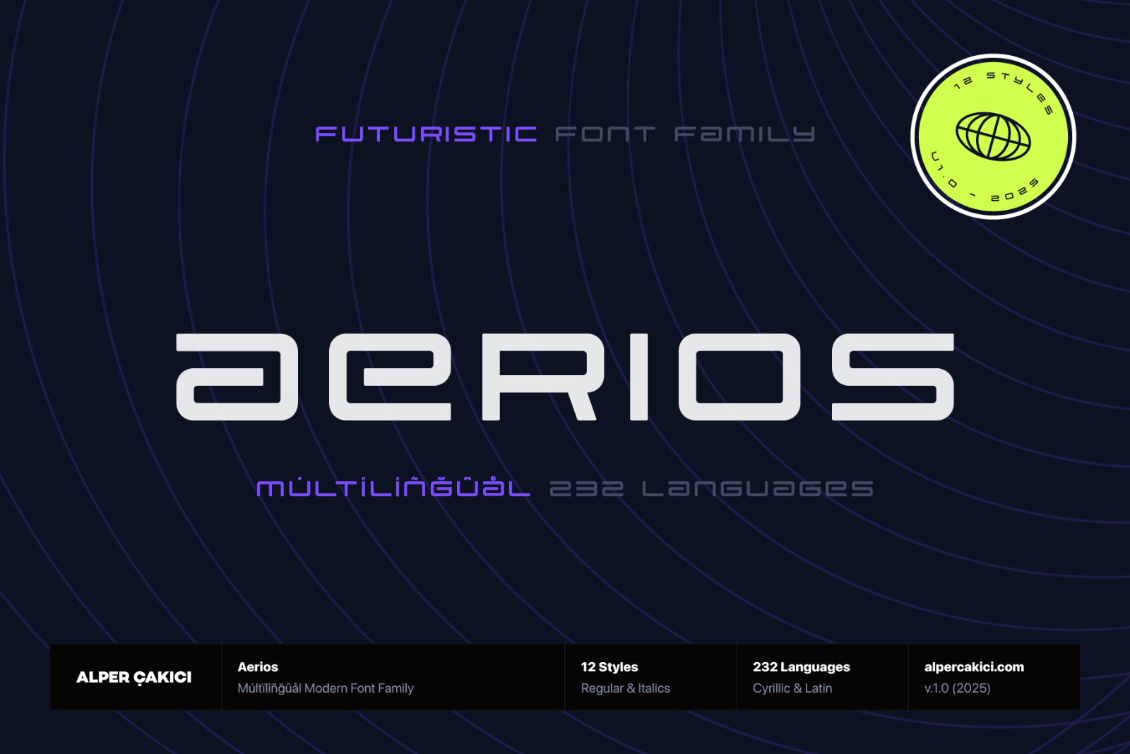 Aerios – A Futuristic Geometric Typeface — image 1