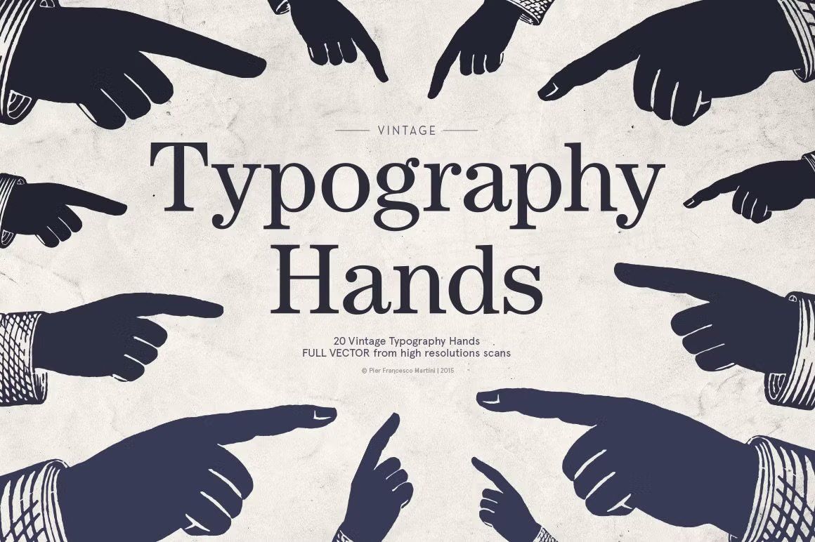 Vintage Typography Hands — image 1