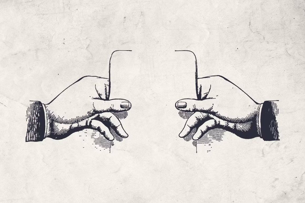 Vintage Typography Hands — image 2