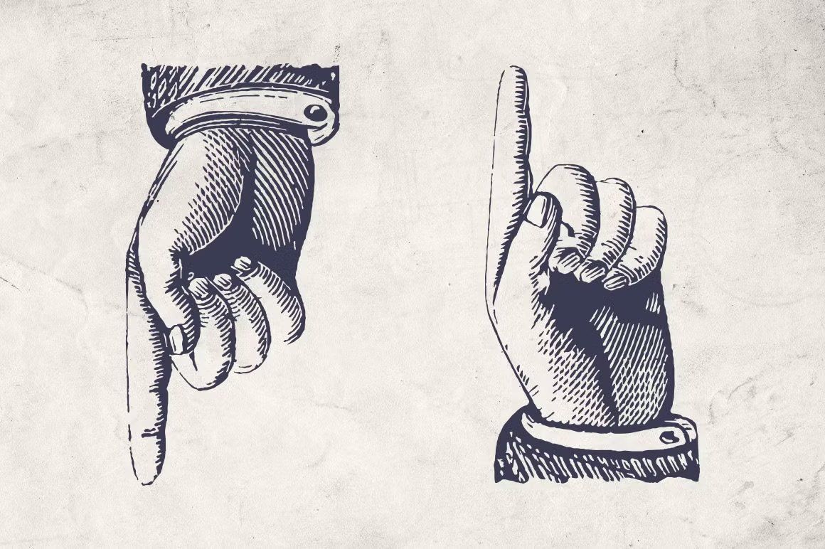 Vintage Typography Hands — image 3