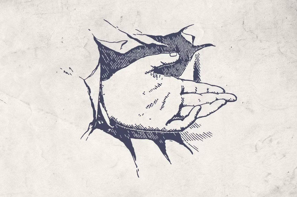 Vintage Typography Hands — image 4