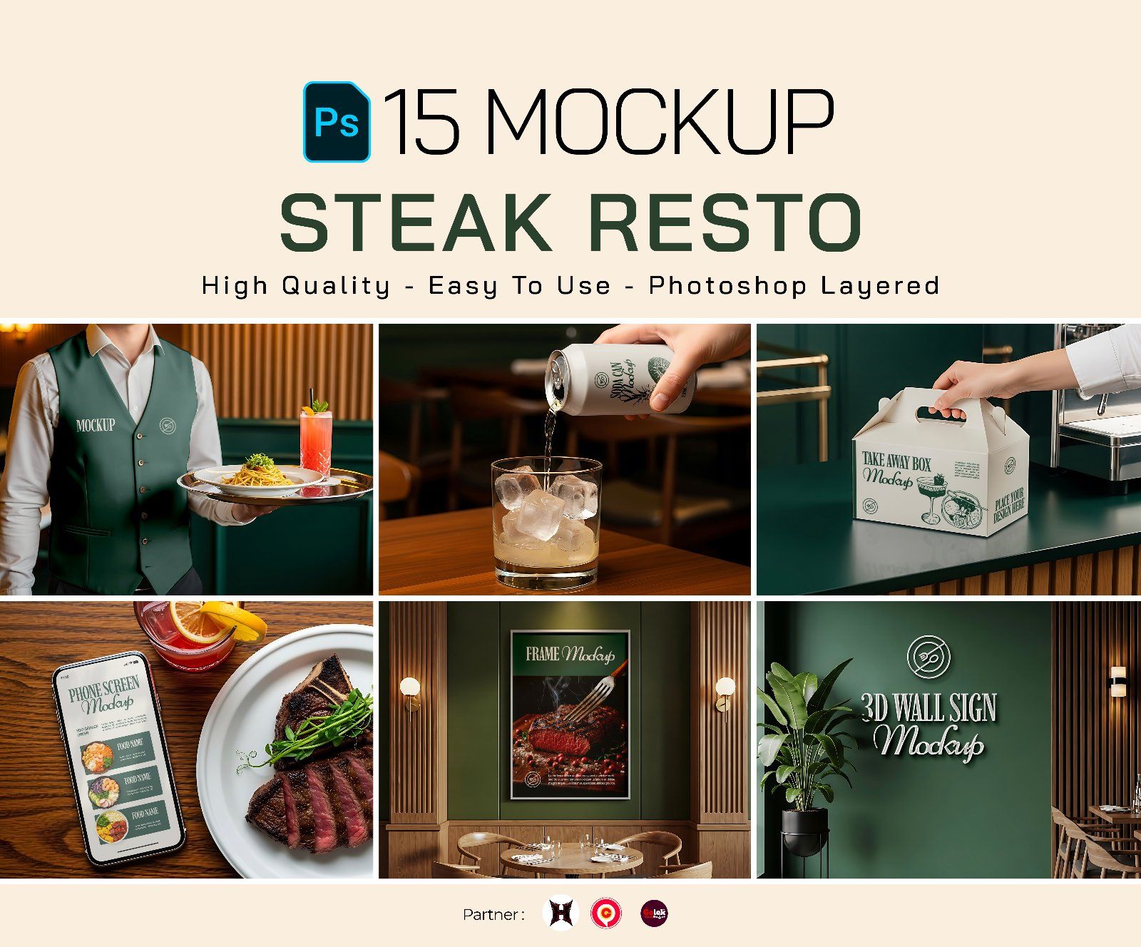Premium Branding Steak Resto Mockup — image 1