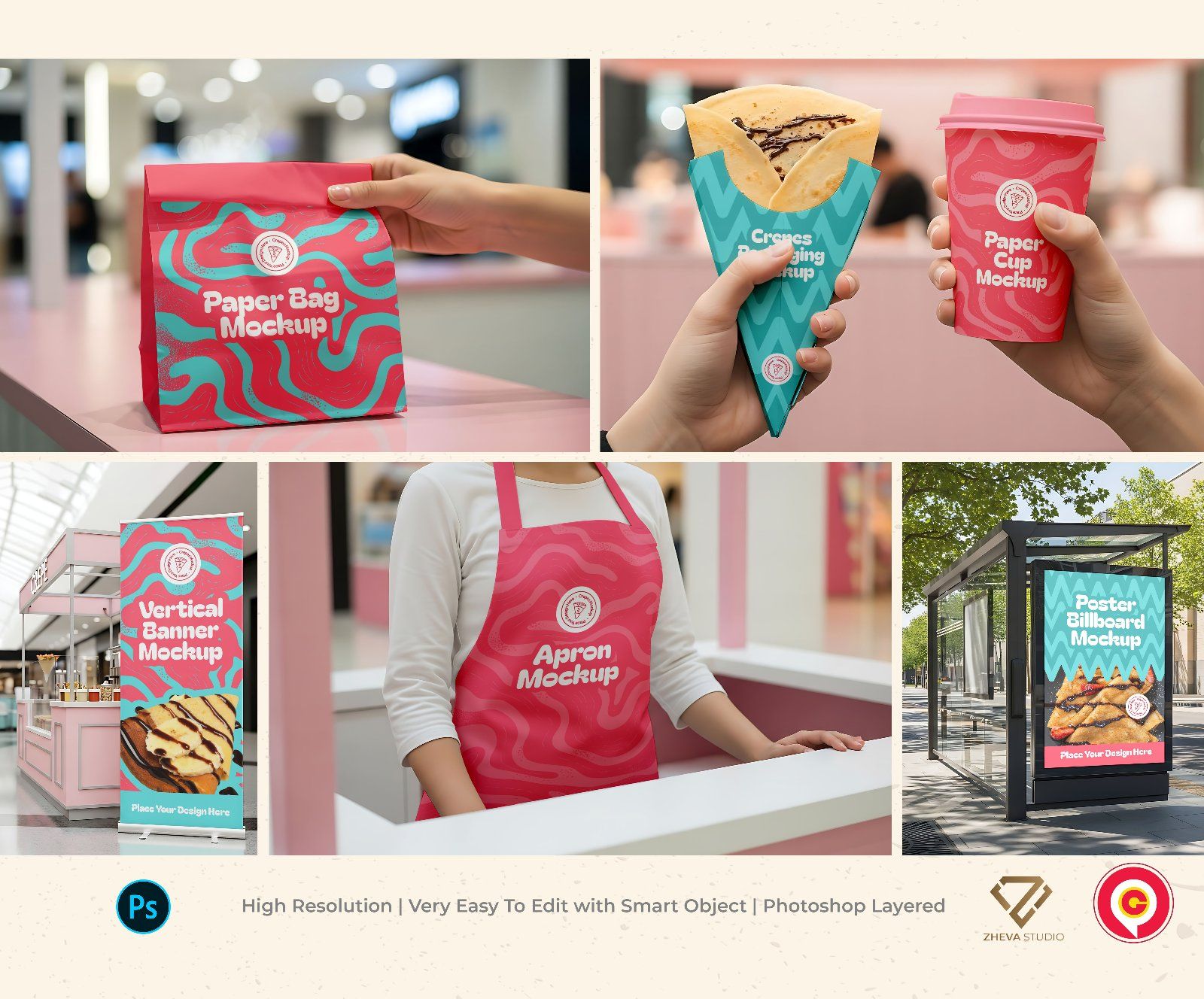 Premium Branding Crepes Mockup — image 1
