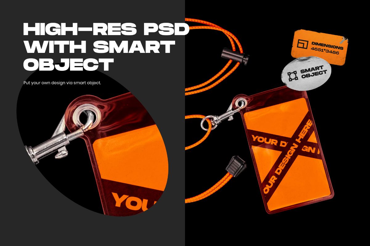 plastic ID Card & Lanyard Mockup — image 4