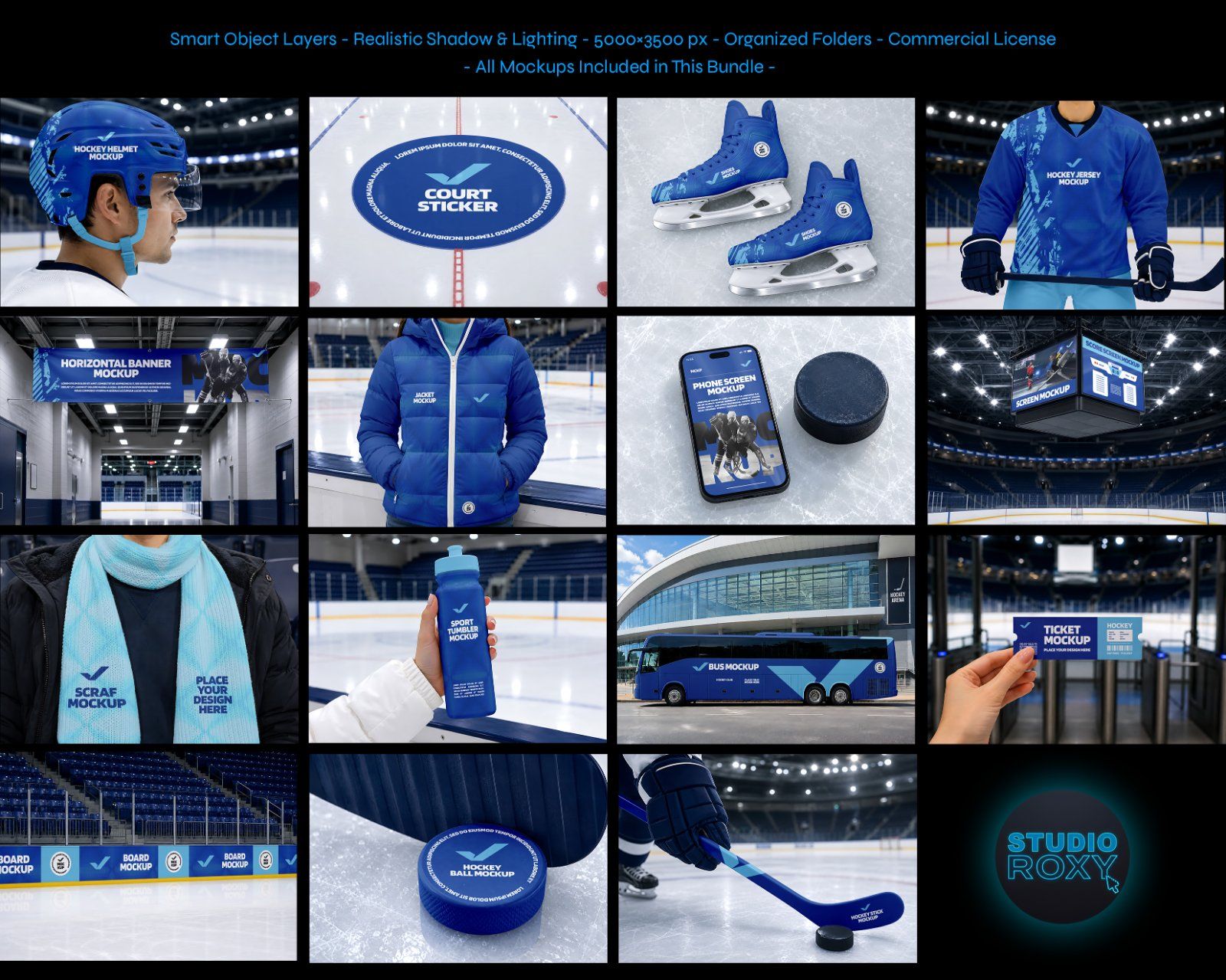 Ultimate Hockey Club Branding Mockup Bundle – 15 Premium PSD Scenes for Ice Hockey & Athletic Identi — image 2