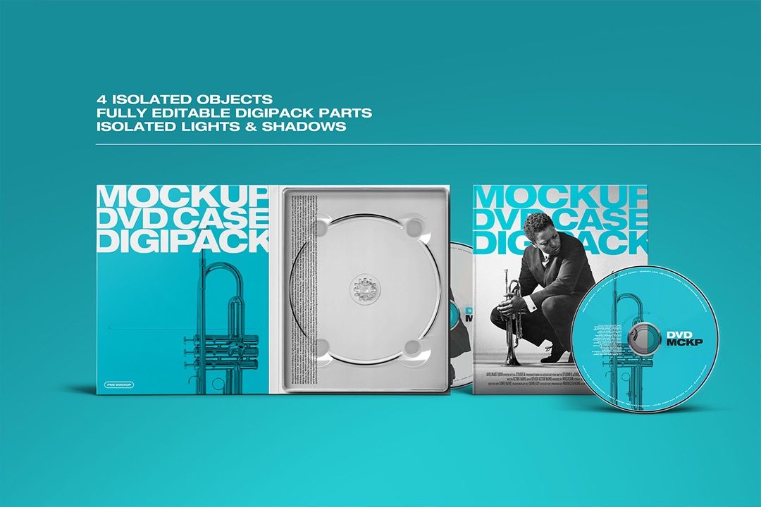 DVD Case Mockup – Digipack Set (4 Objects) — image 2