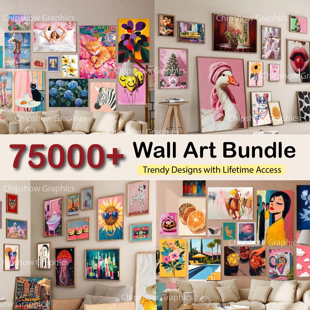 Entire Shop Sale, Bundle Wall Art, Vintage Gallery Set, Eclectic and Maximalist Prints, Kitchen Wall — image 1