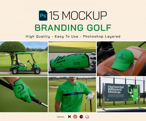 Premium Branding Green Pro Golf Mockup