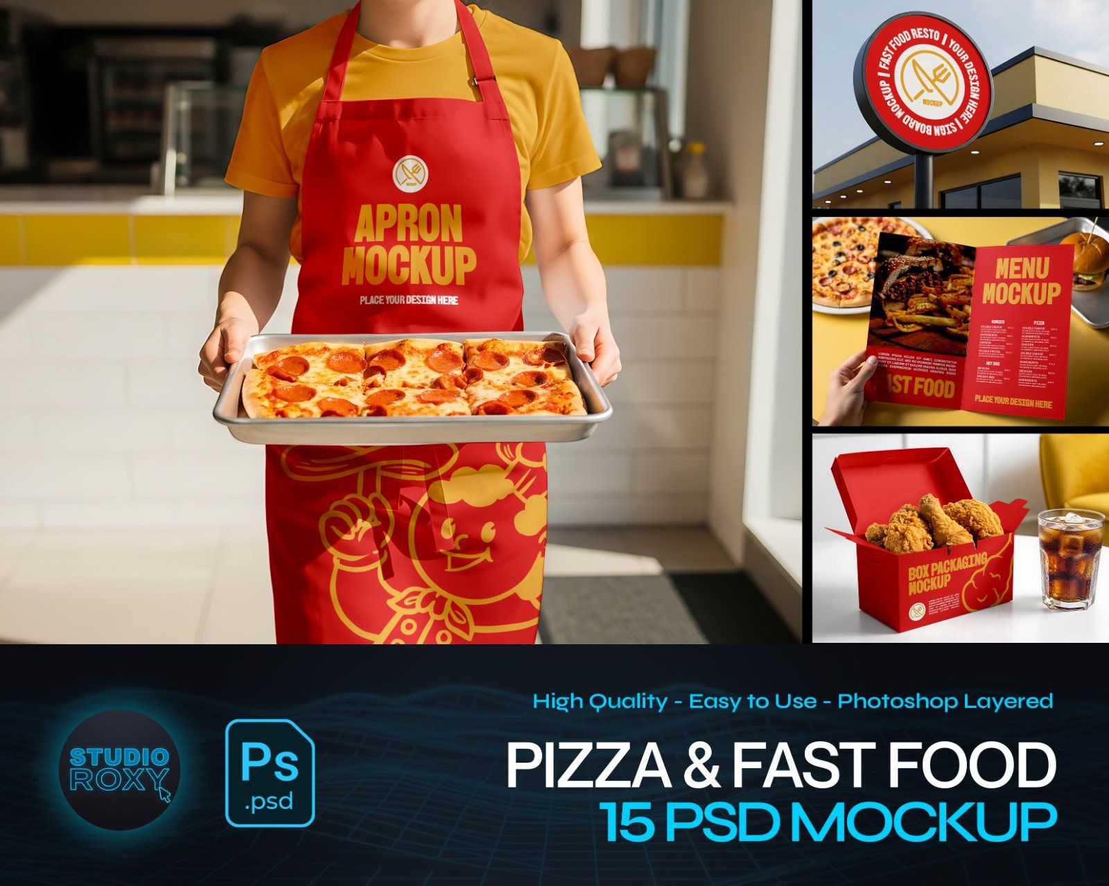 Ultimate Pizza & Fastfood Resto Branding Mockup Bundle – 15 Premium PSD Scenes for Food & Beverage I — image 1