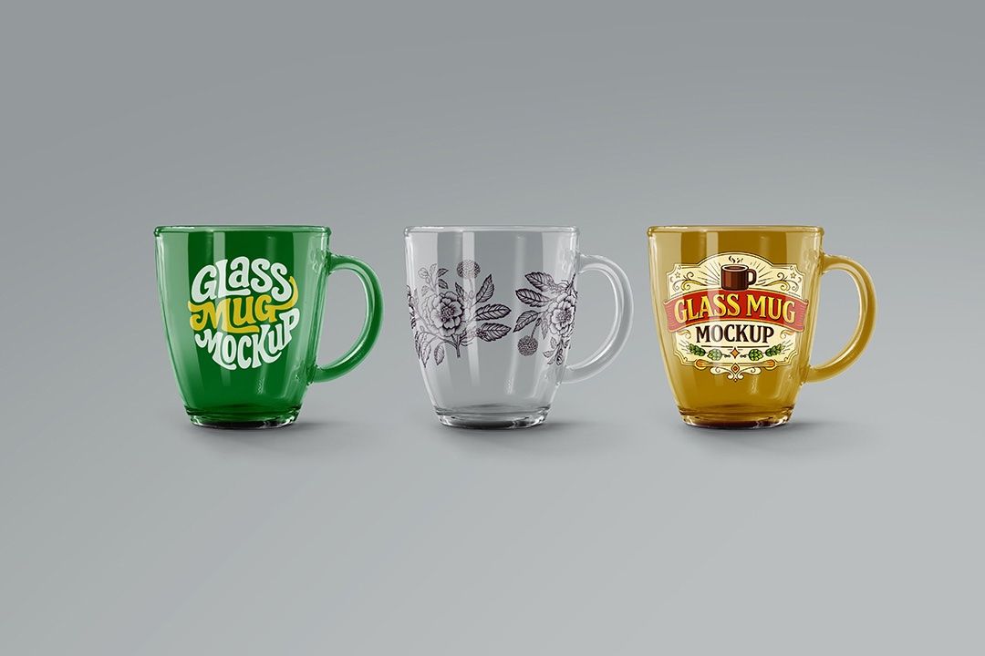 Glass Mug Mockup Set (3 Objects) — image 1