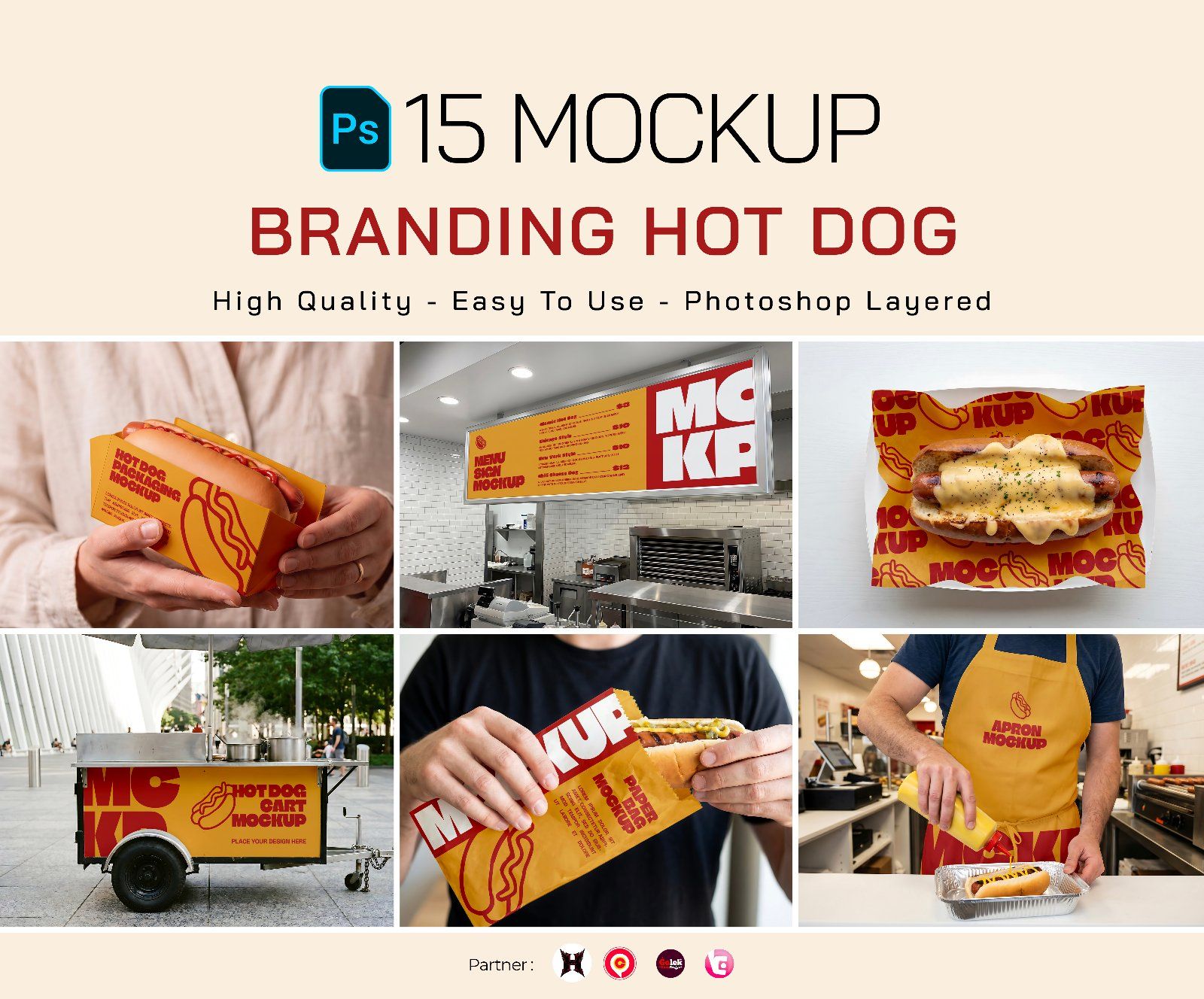 Premium Branding Hotdog Mockup — image 1