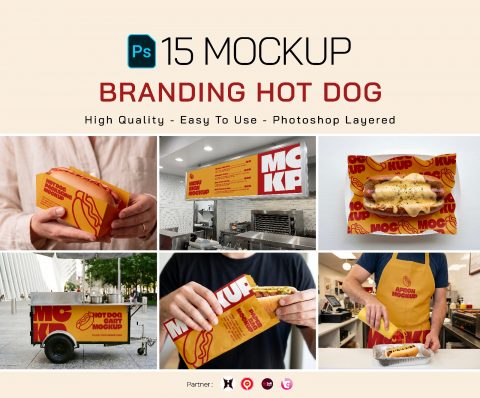 Premium Branding Hotdog Mockup
