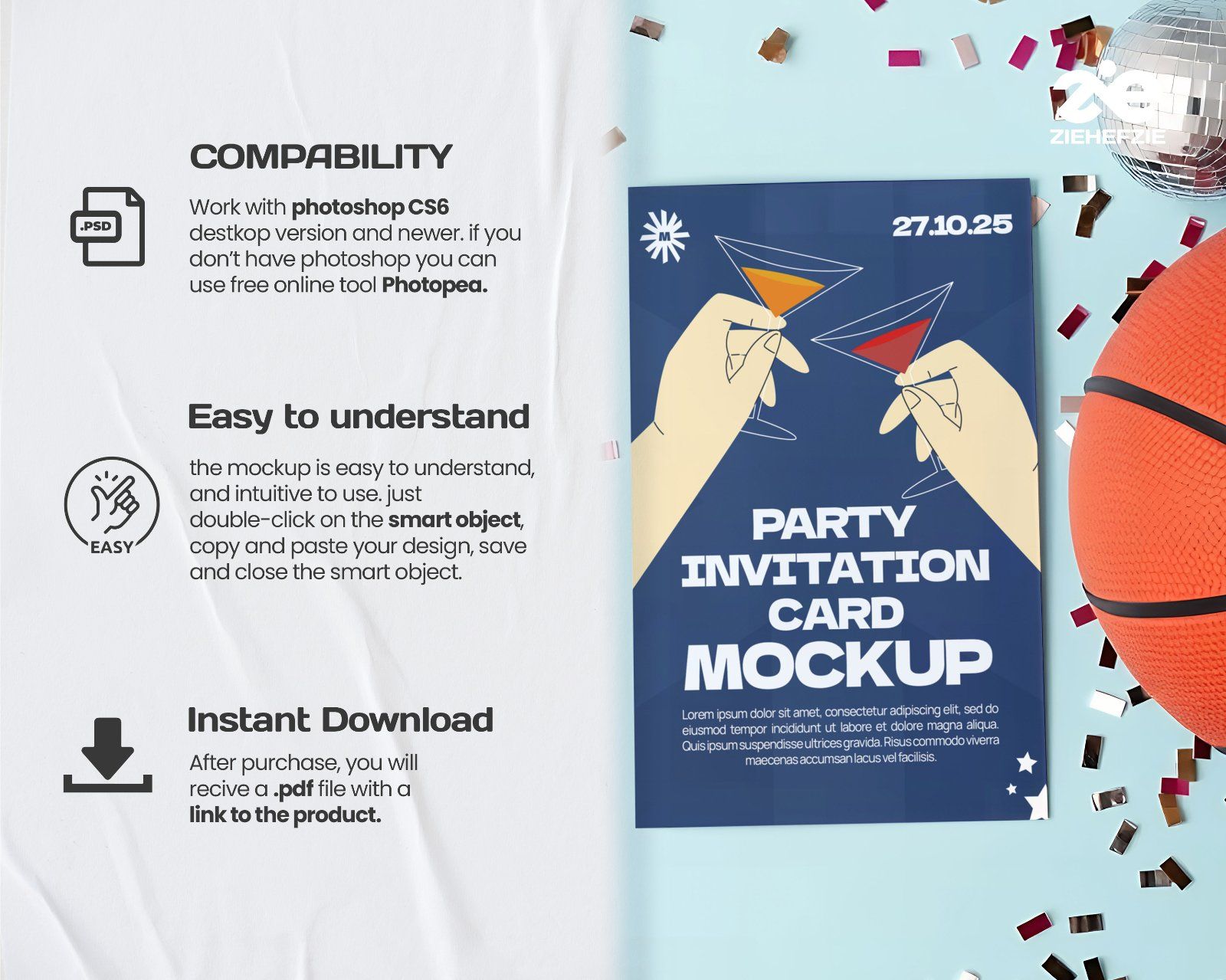 Premium Party Invitation Boy and Girl Mockup Bundle — image 12