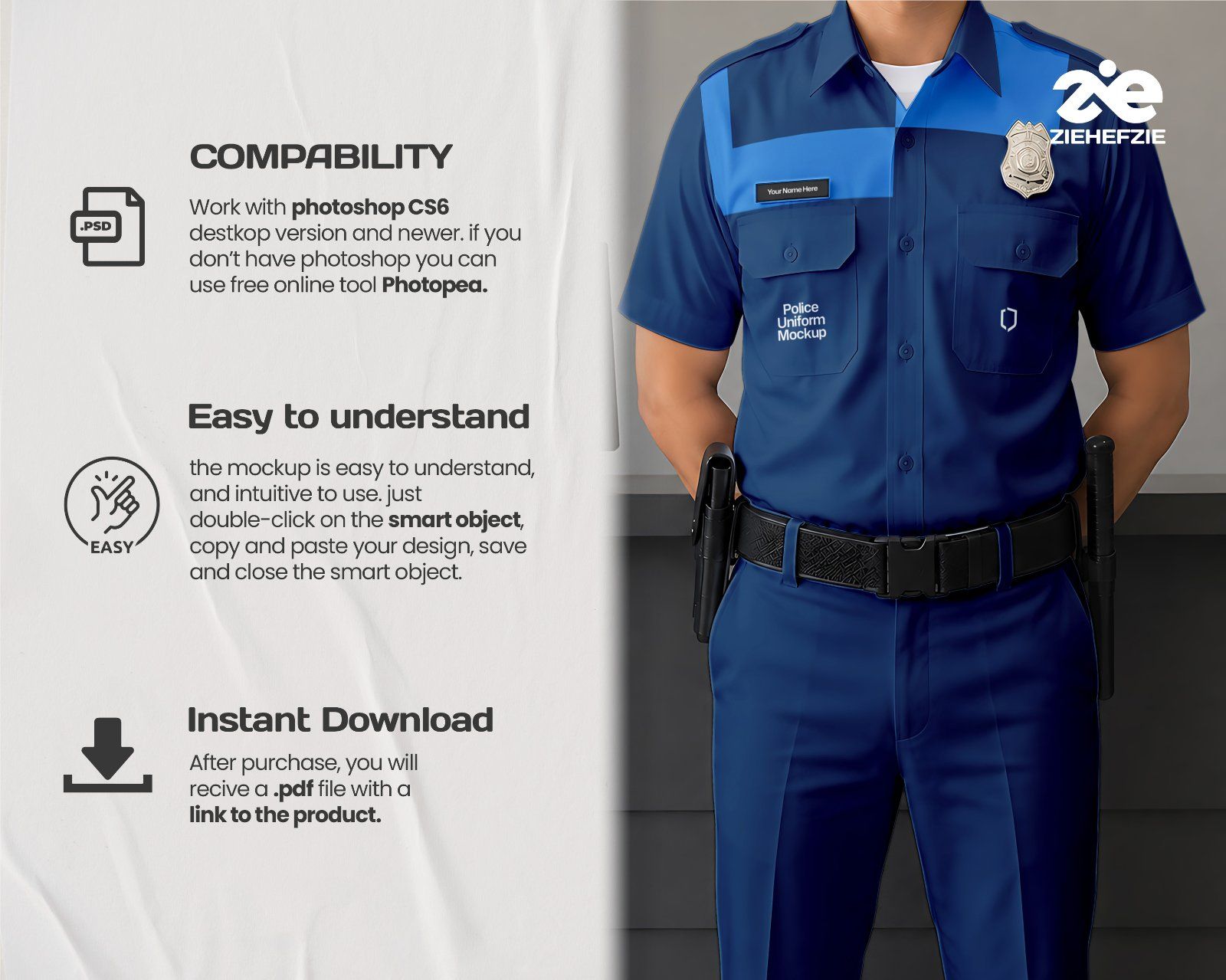 Premium Police or Security Branding Mockup Bundle – 15 Tactical PSD Scenes for Law Enforcement, Unif — image 5