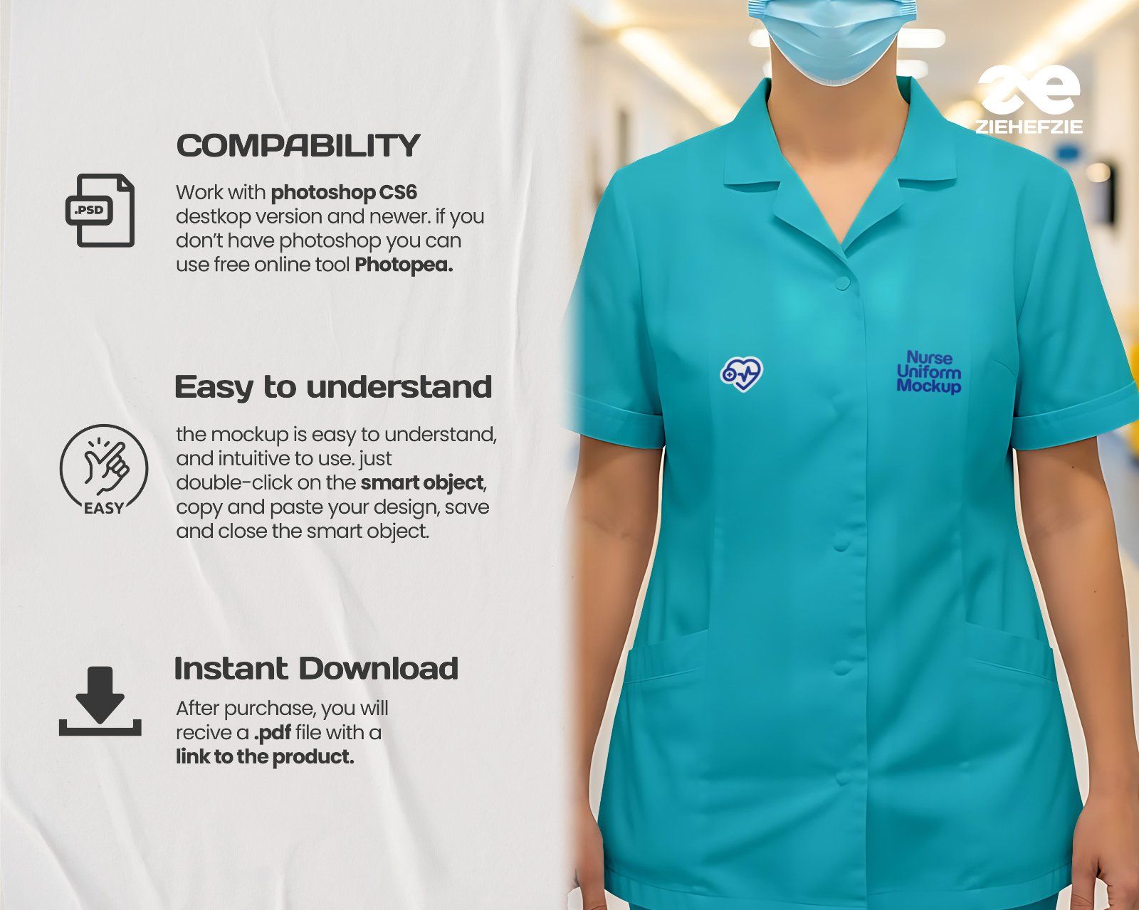 Hospital Mockup Bundle Vol.2 – Medical Branding PSD Pack (Ambulance, Nurse Uniform, Medicine Bottle, — image 5