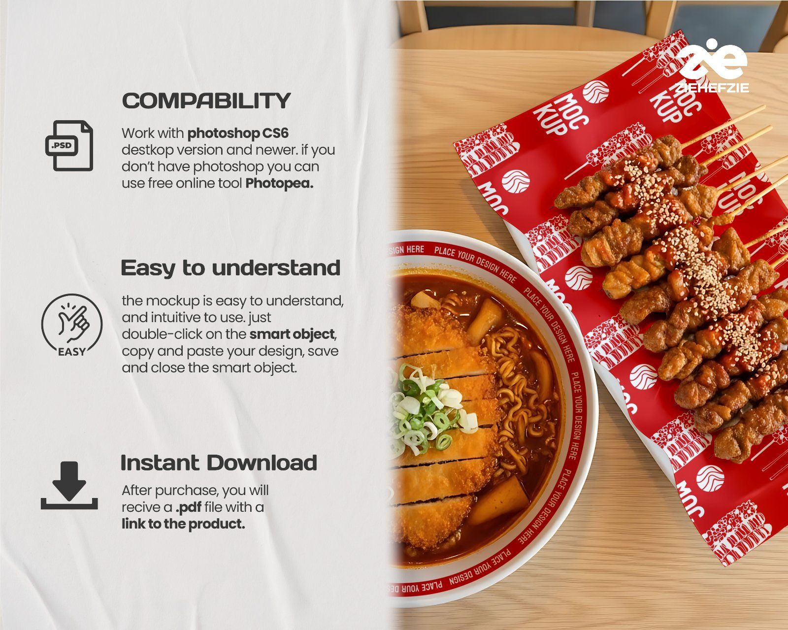 Korean Restaurant Mockup Bundle PSD – 15 Mockup Food Branding & Interior Design — image 5