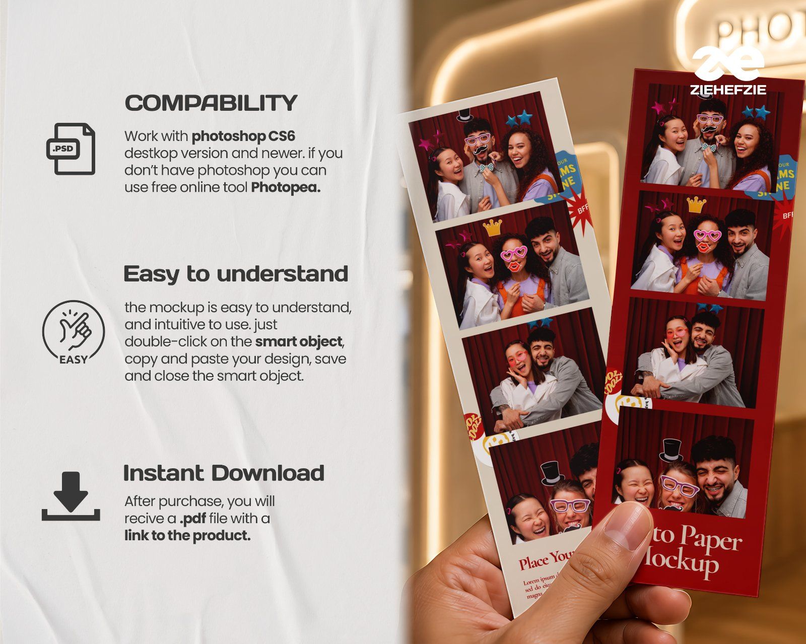 Premium Photo Box Rental Mockup Bundle – 15 Gen-Z PSD Scenes for Photobox Strips, Curtain Booths — image 5
