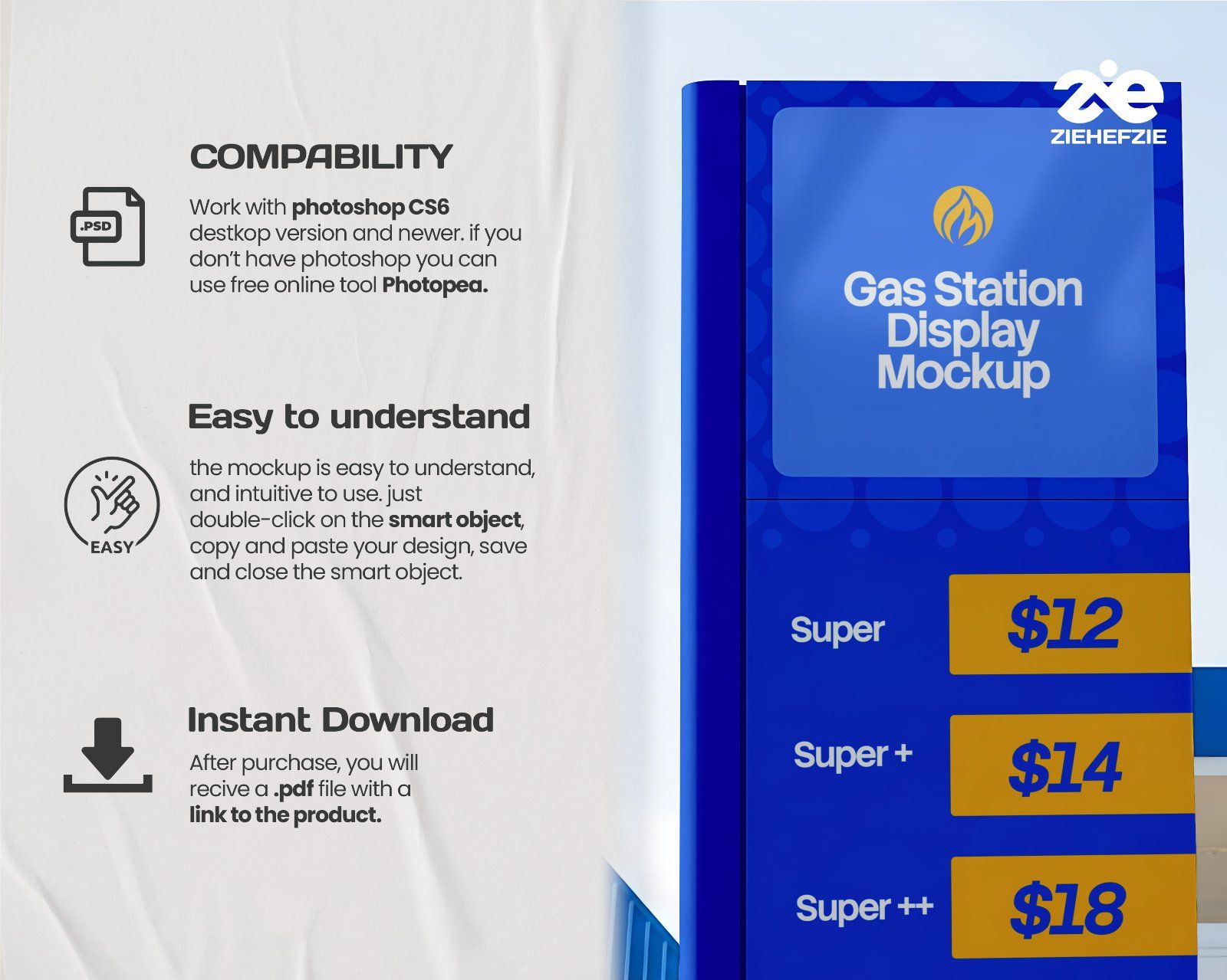 Gas Station Branding Mockup Bundle Vol.2 – 15 Premium PSD | Fuel Pump, Display Board, Uniform & Tank — image 5