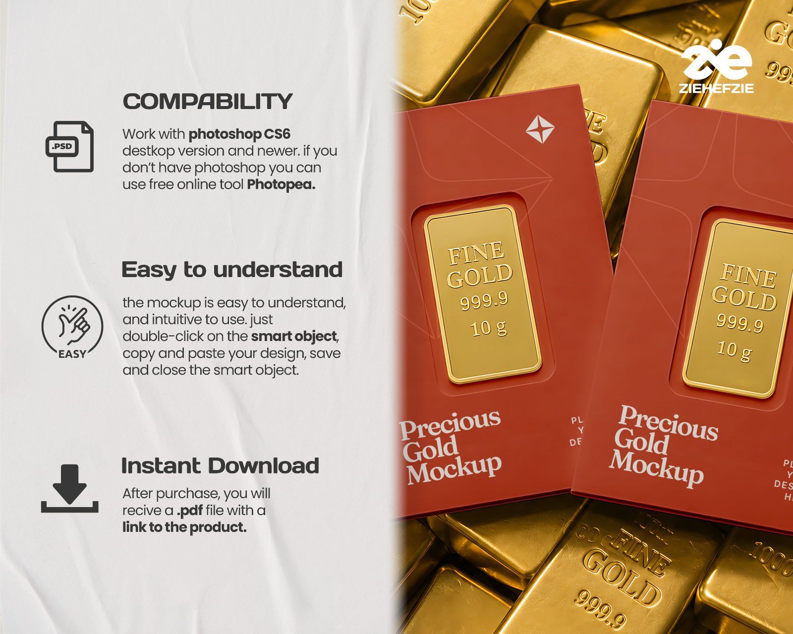 Premium Gold Shop Branding Mockup Bundle – 15 Luxury PSD Scenes for Precious Metal Retail, Jewelry B — image 5