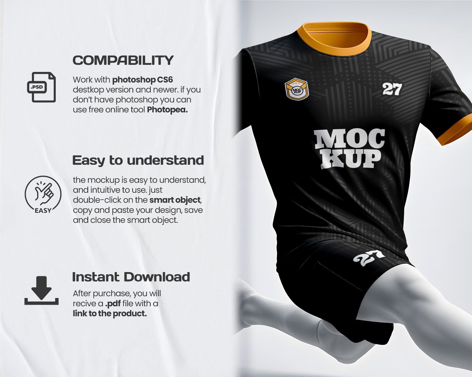 10 PSD Jersey Mockup Bundle – Football, Basketball, Polo, Soccer & Sportswear Uniform Kit — image 15