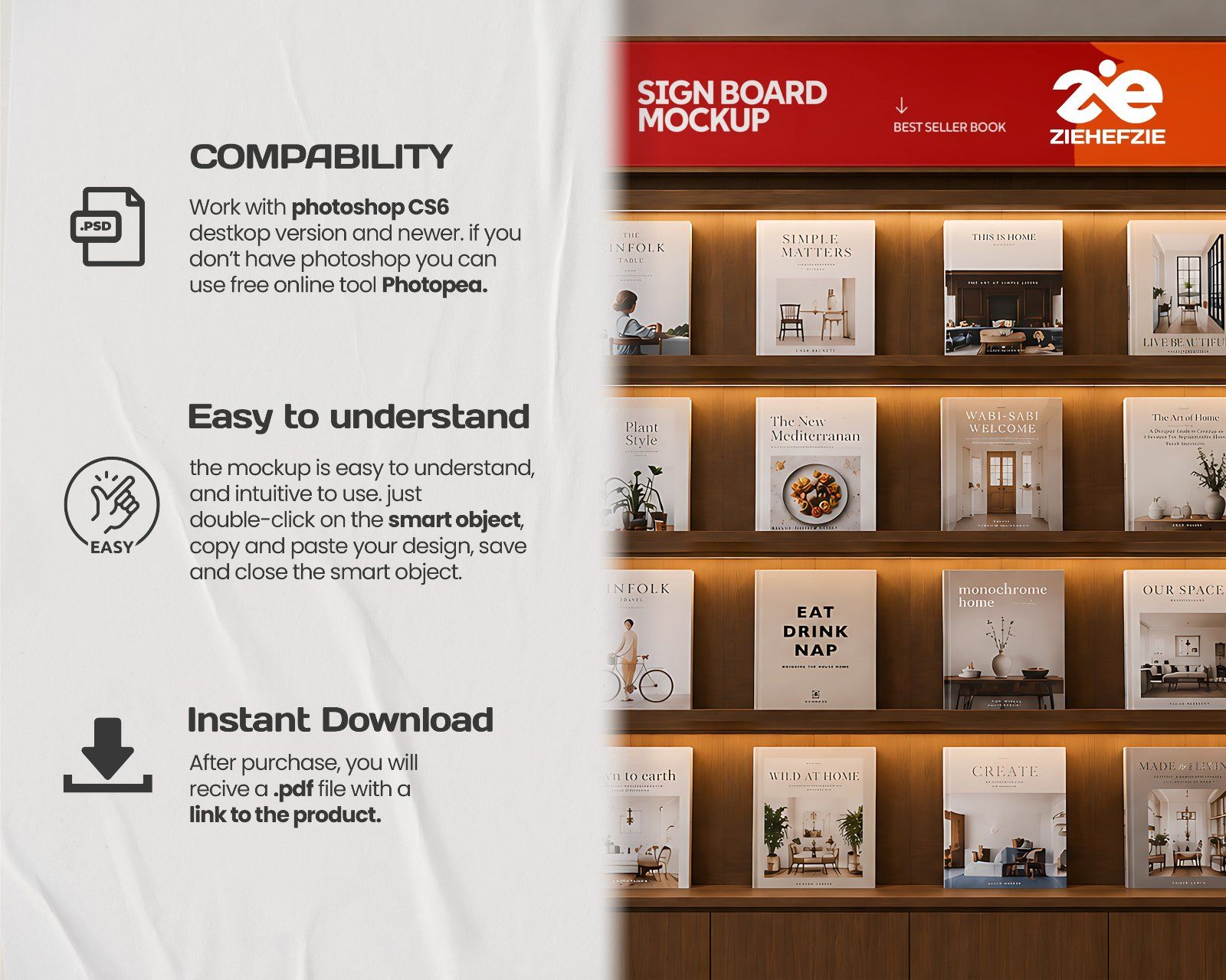 Premium Book Store Branding Mockup Bundle – 15 Literary PSD Scenes for Bookstores, Publishing Houses — image 5