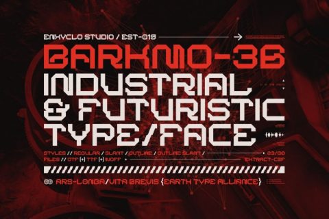 BARKMO36 - Futuristic Mecha Font