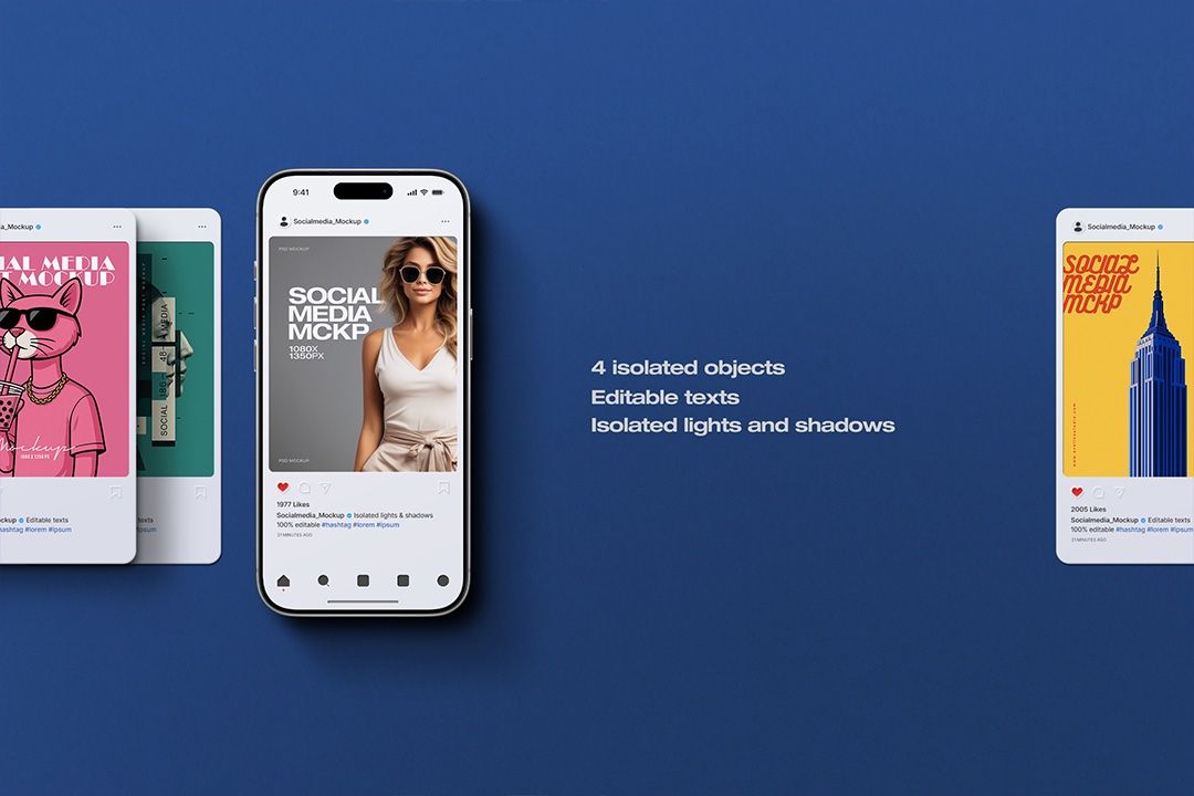 Instagram Post Mockup Set + iPhone 17 (4 Objects) — image 2