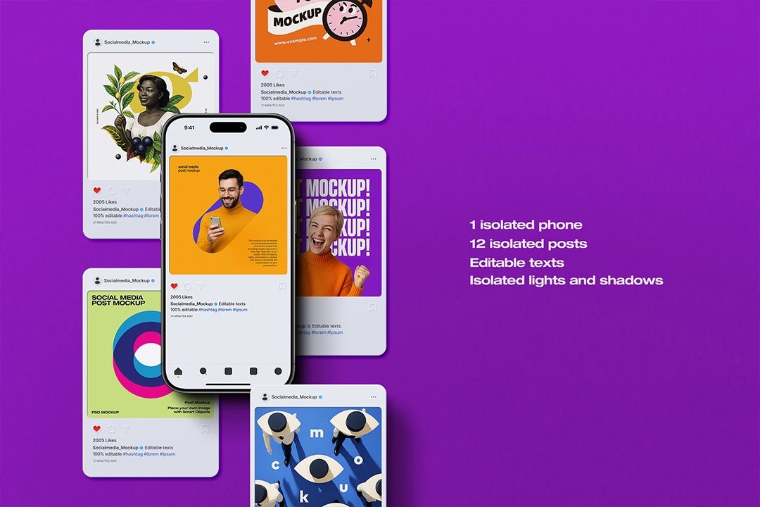 Instagram Post Mockup Set + iPhone 17 (13 Objects) — image 2