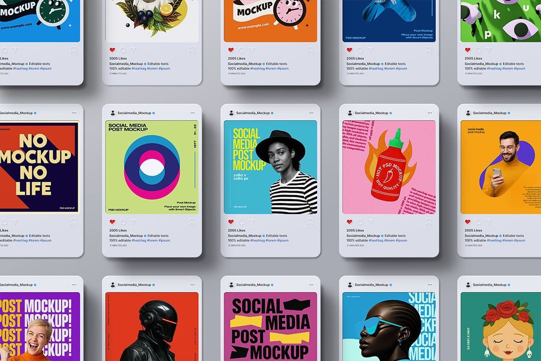 Instagram Post Mockup Set - Social Media (15 Objects) — image 1