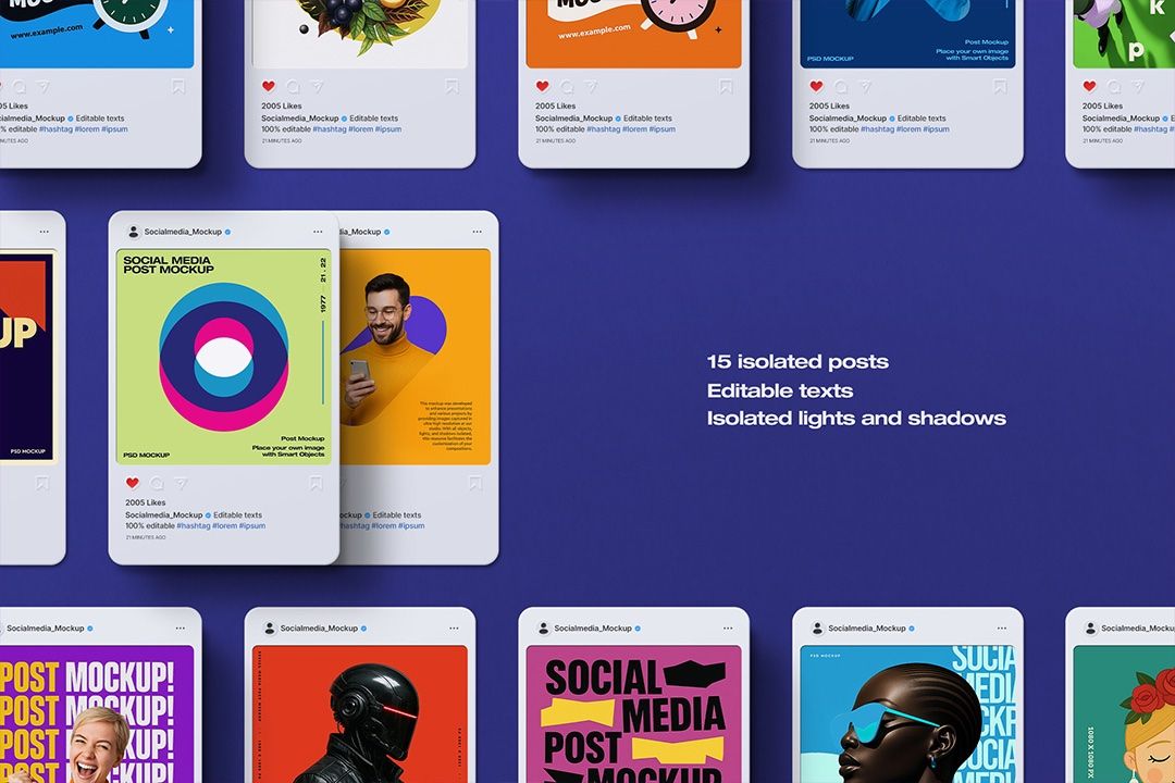 Instagram Post Mockup Set - Social Media (15 Objects) — image 2