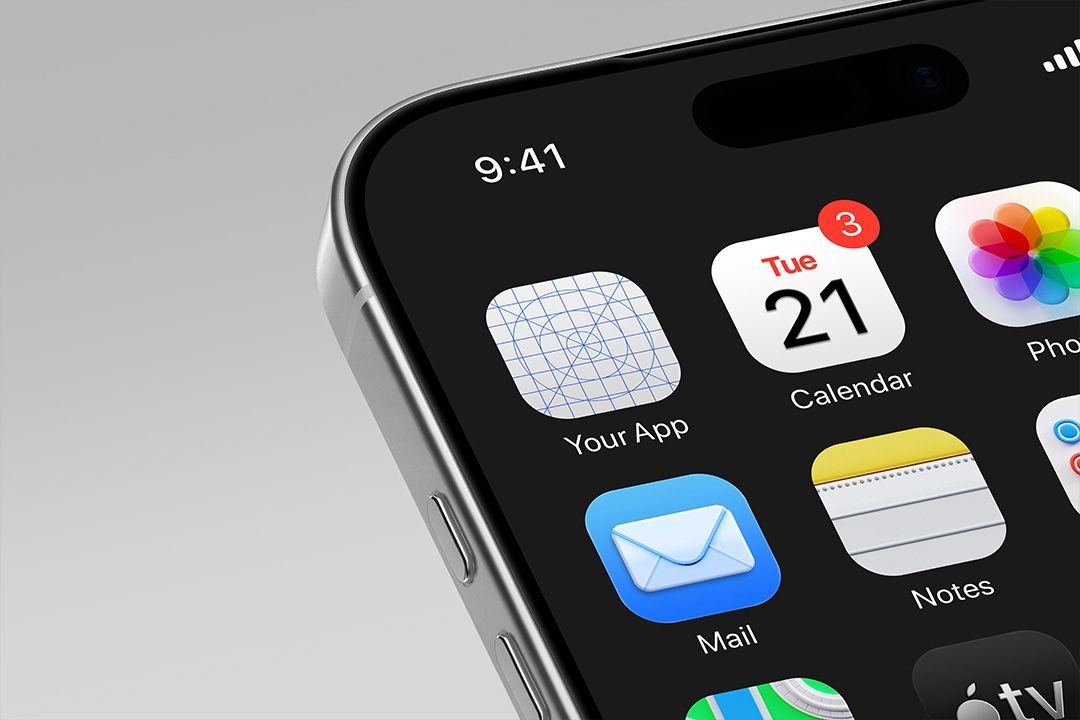 iPhone App Icon Mockup - iOS Screen Perspective — image 1