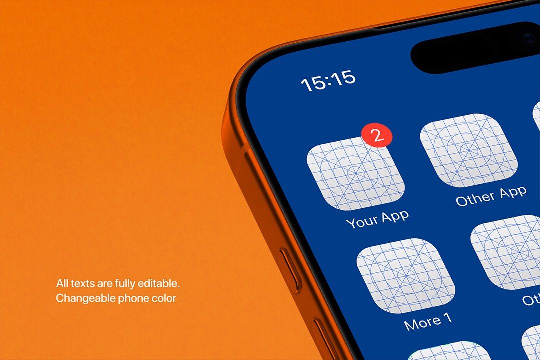 iPhone App Icon Mockup - iOS Screen Perspective — image 2