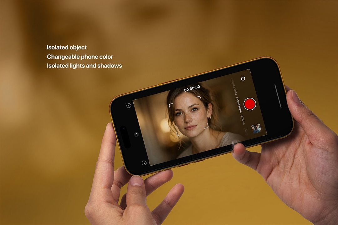 iPhone Mockup - Hands Holding Horizontal Phone — image 2