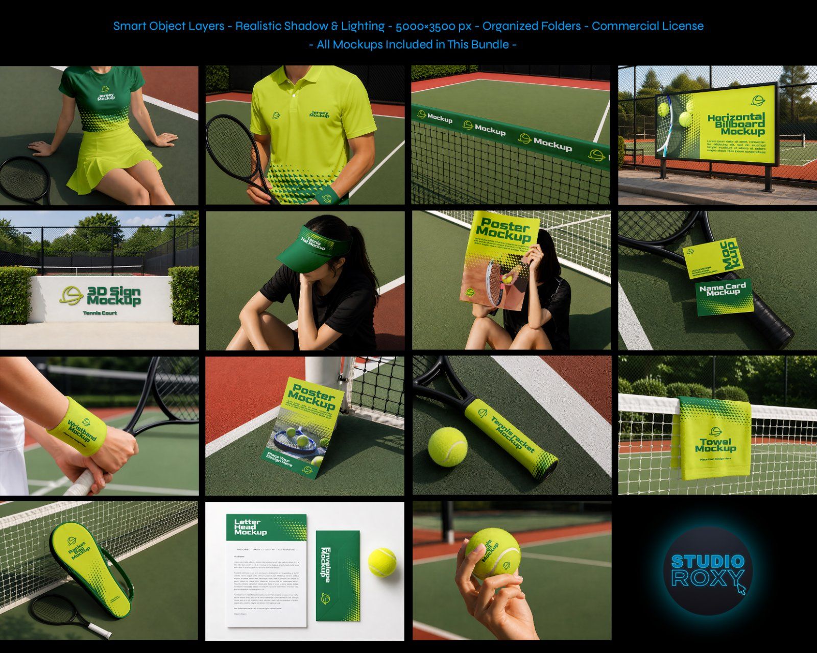 Premium Tennis Court Branding Mockup — image 2