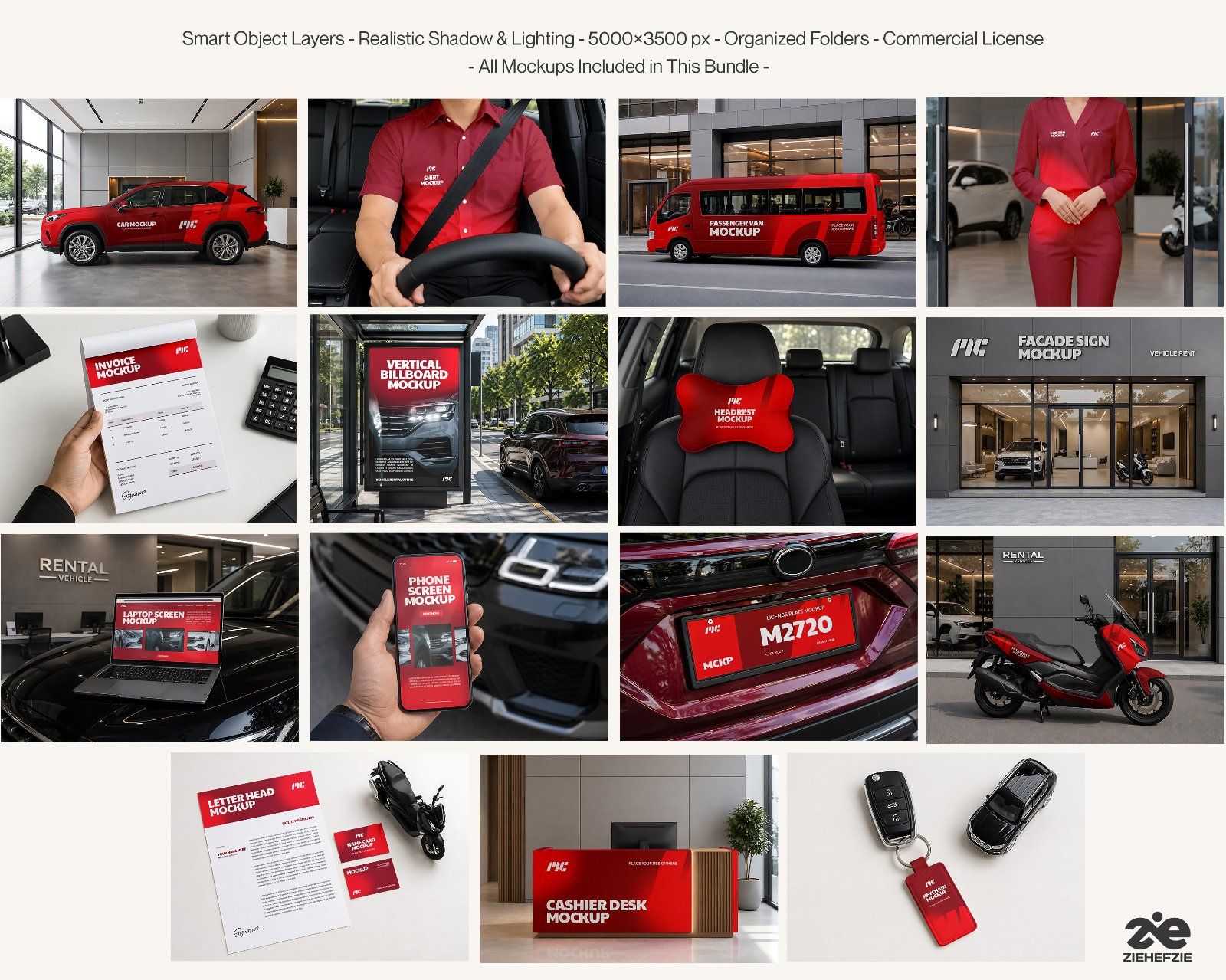 Ultimate Car Rental Branding Mockup Bundle – 15 Premium PSD Scenes for Automotive Travel & Fleet Ide — image 2