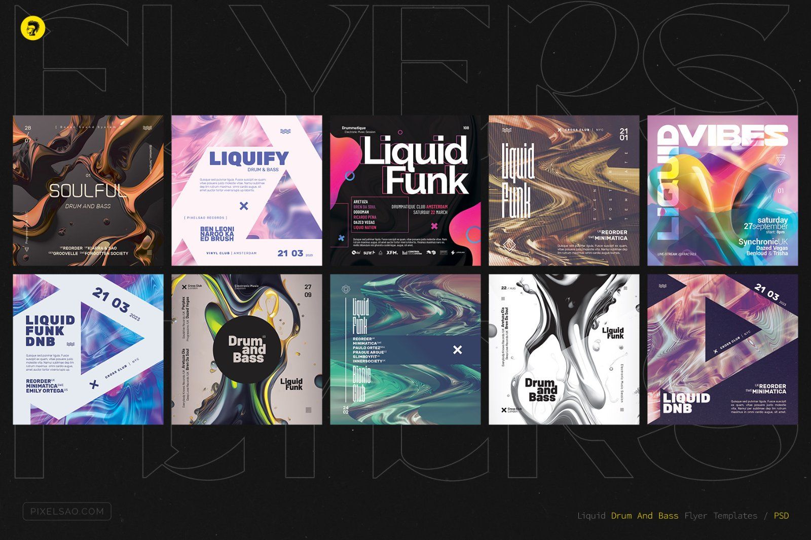 Liquid Funk Party Flyers Bundle — image 3