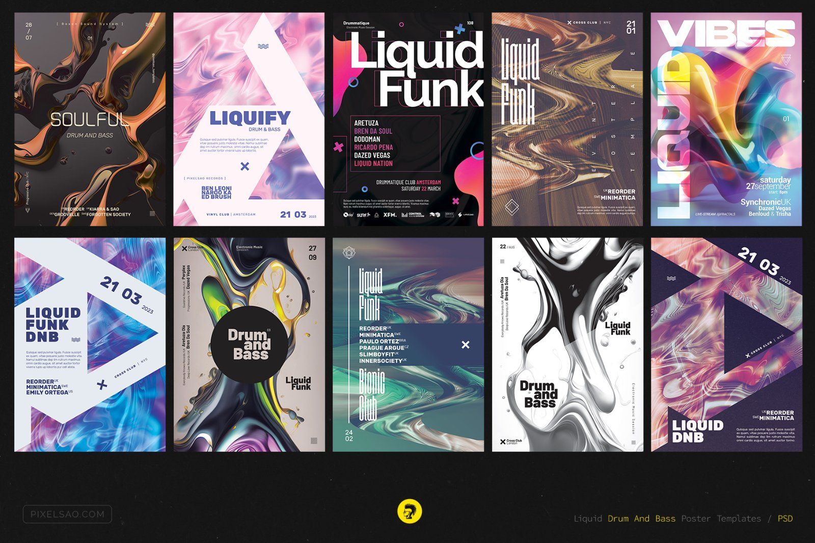 Liquid Funk Party Flyers Bundle — image 2