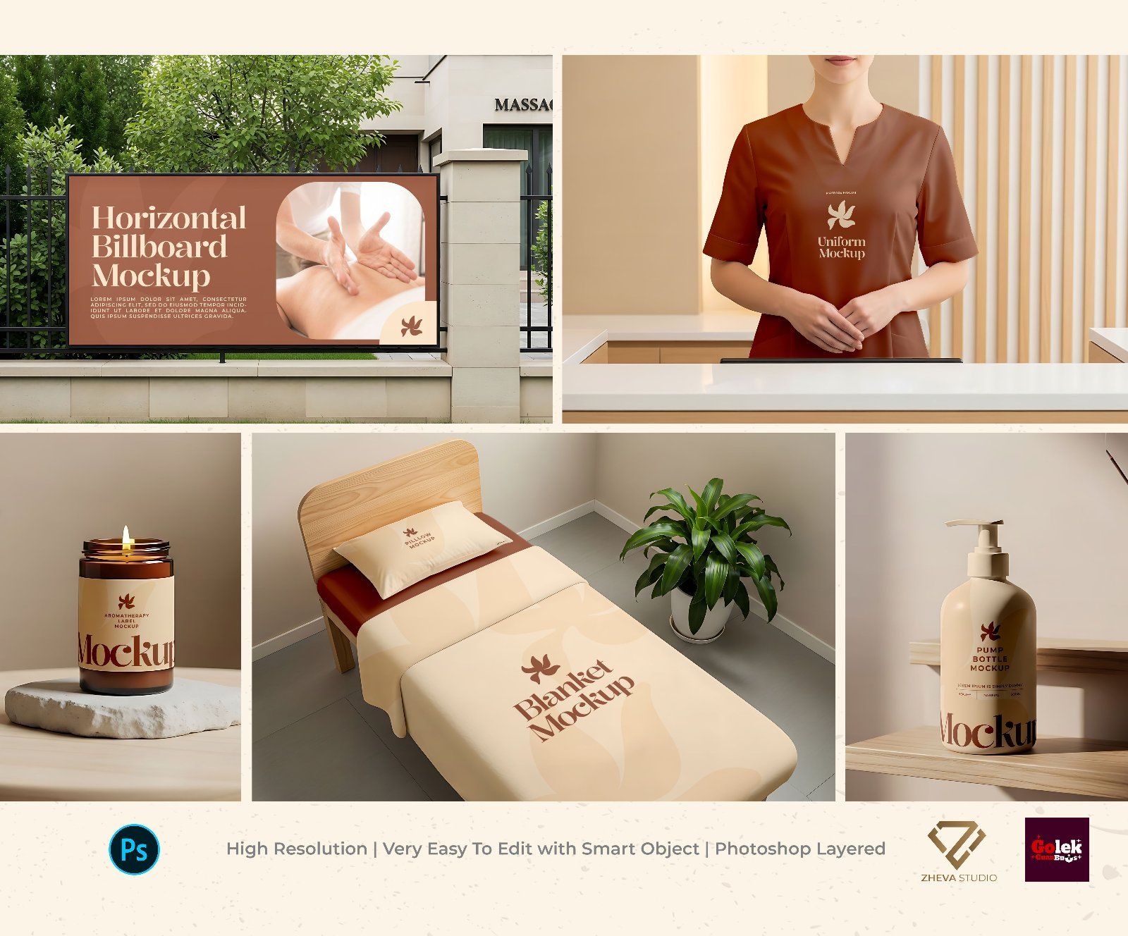 Premium Branding Massage Service Mockup — image 1
