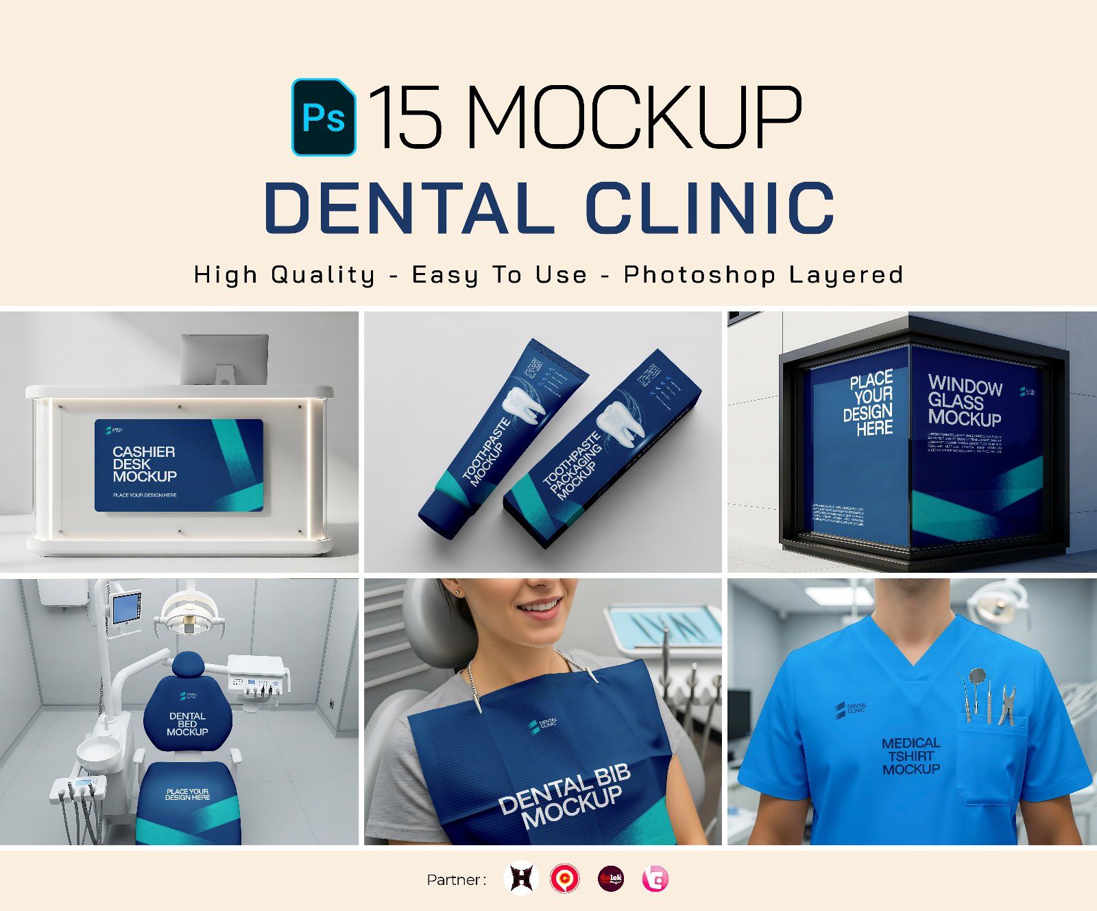 Premium Branding Blue Dental Care Mockup — image 1