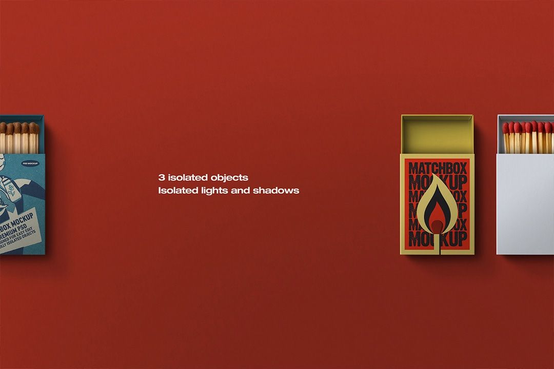 Matchbox Mockup – Flat-Lay (3 Objects) — image 2