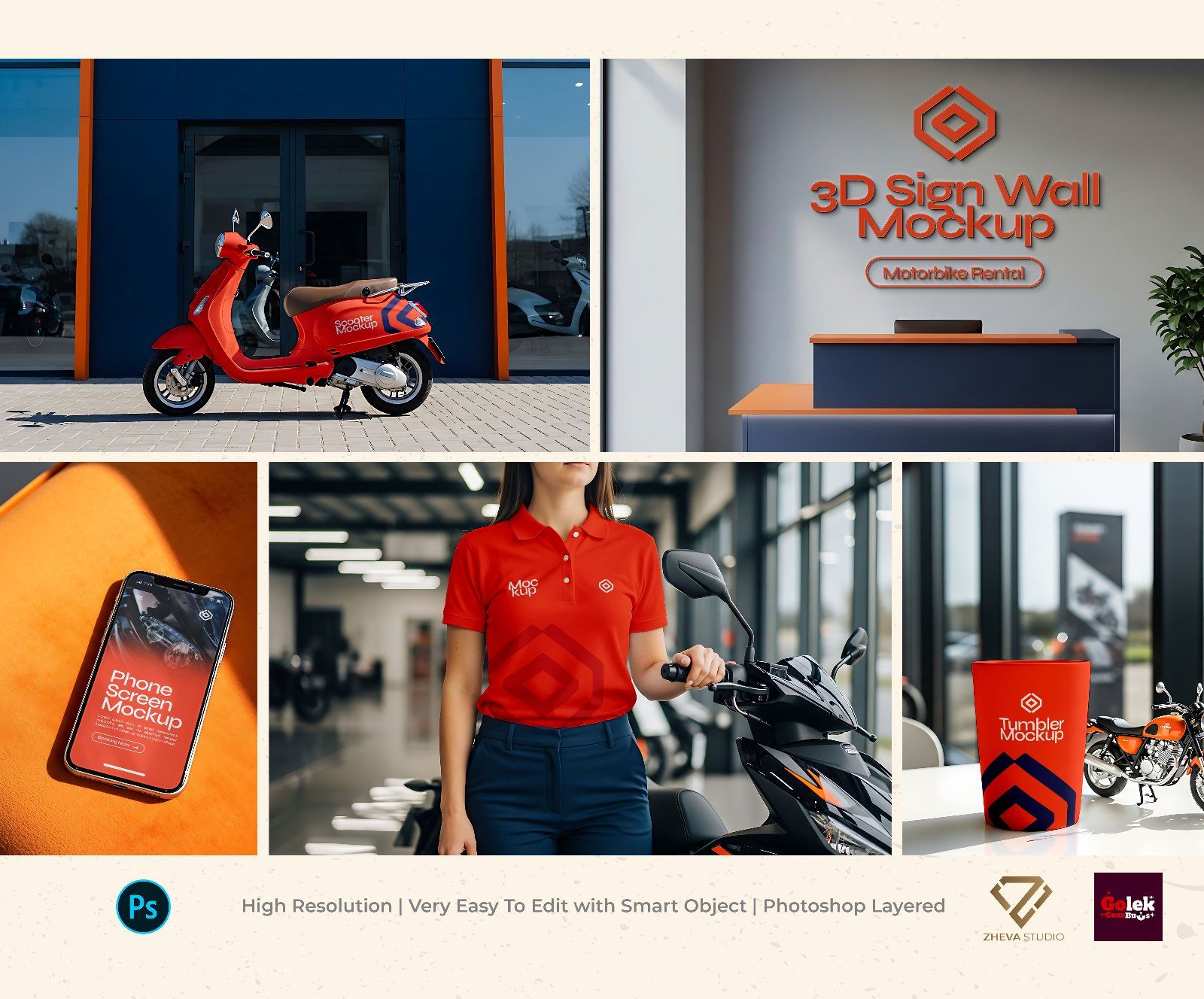 Premium Rental Motorcycle Mockup — image 1