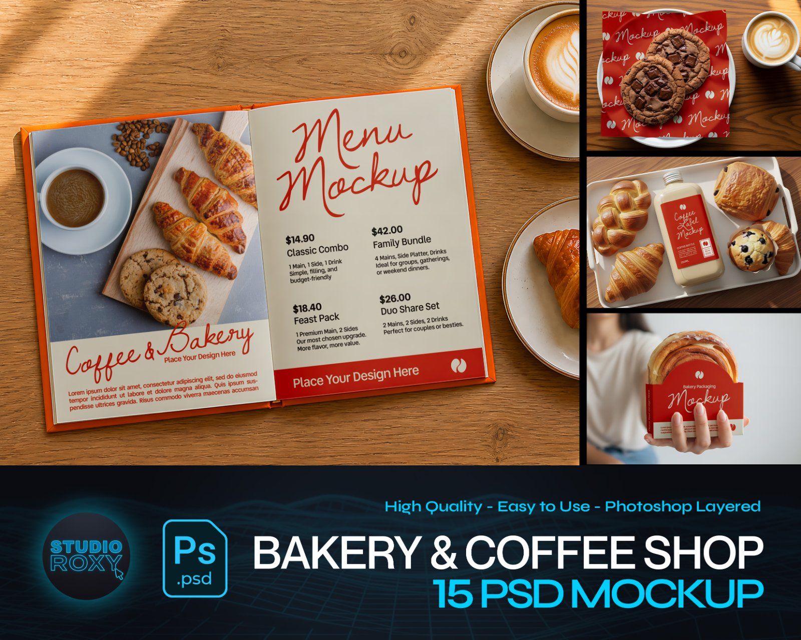 Premium Bakery & Coffee Shop Branding Mockup Bundle – 15 Aesthetic PSD Scenes for Cafe Identity — image 1