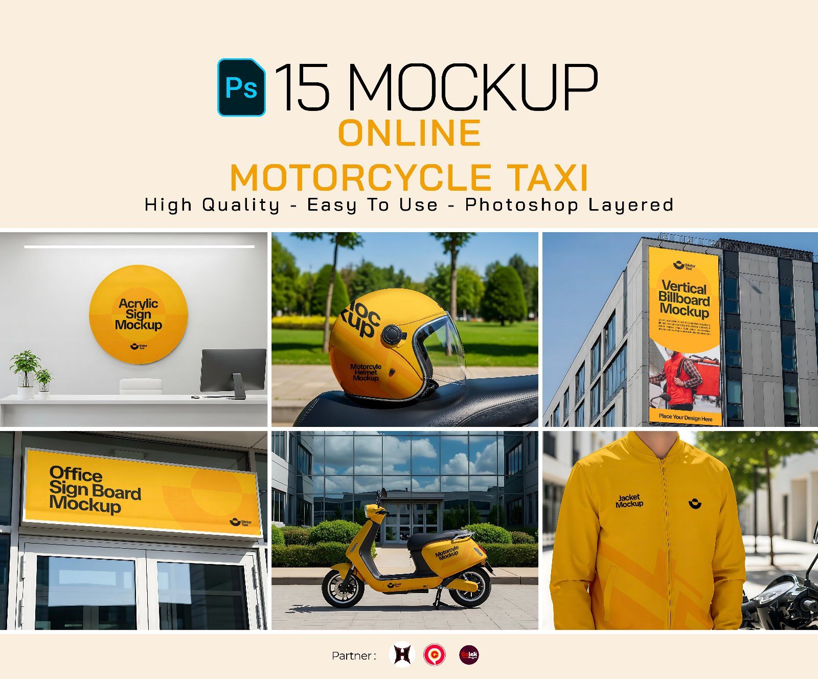 Premium Motorcycle Taxi Online Mockup — image 1