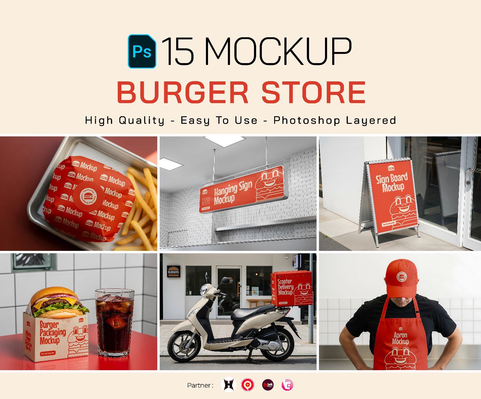 Premium Branding Big Burger Mockup — image 1