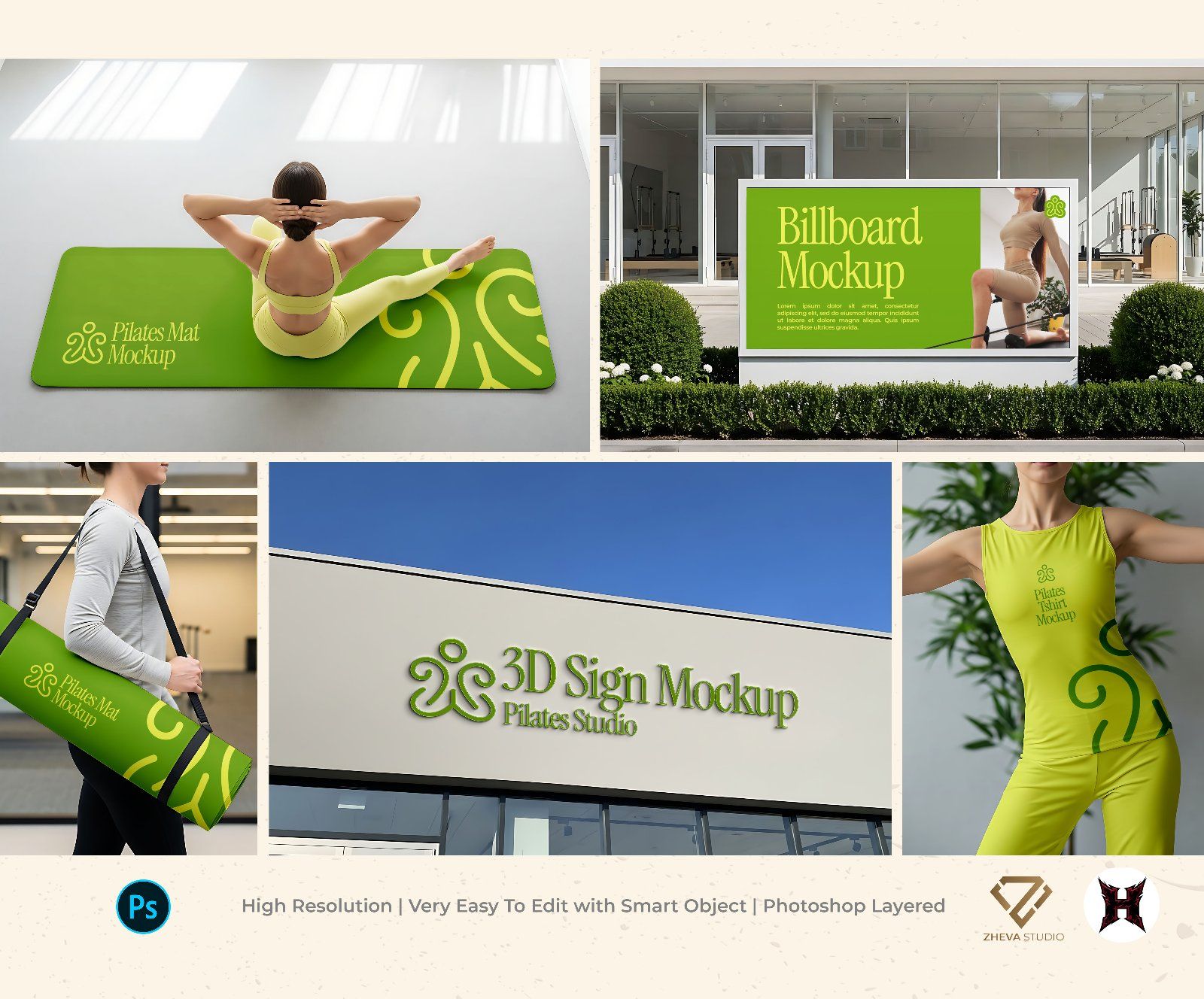Premium Branding Pilates Mockup - 15 PSD Files — image 1