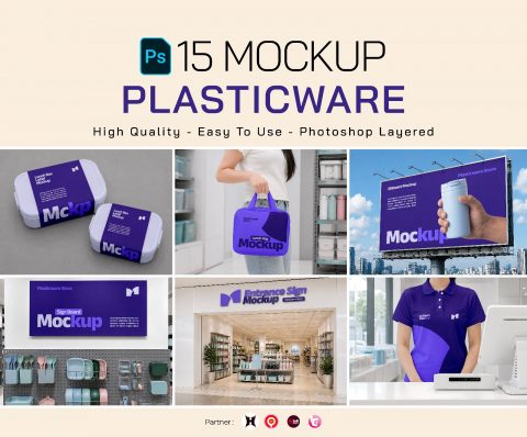 Premium Branding Plasticware Store Mockup