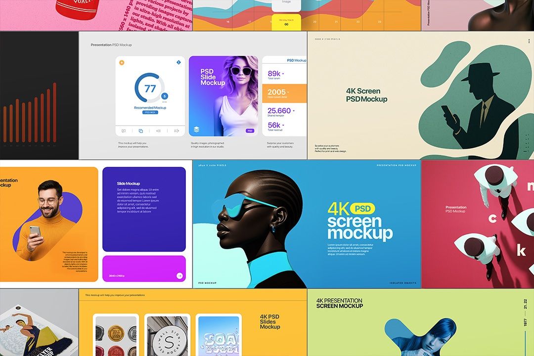 Presentation Slide Mockup - 4K Set (12 Isolated Screens) — image 1