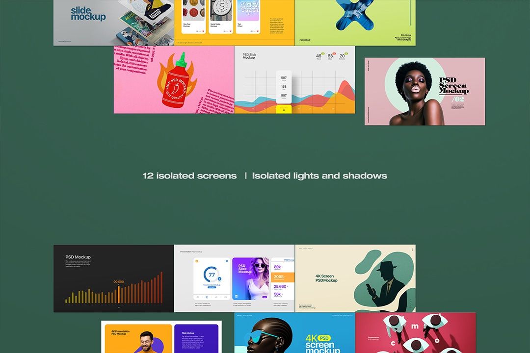 Presentation Slide Mockup - 4K Set (12 Isolated Screens) — image 2