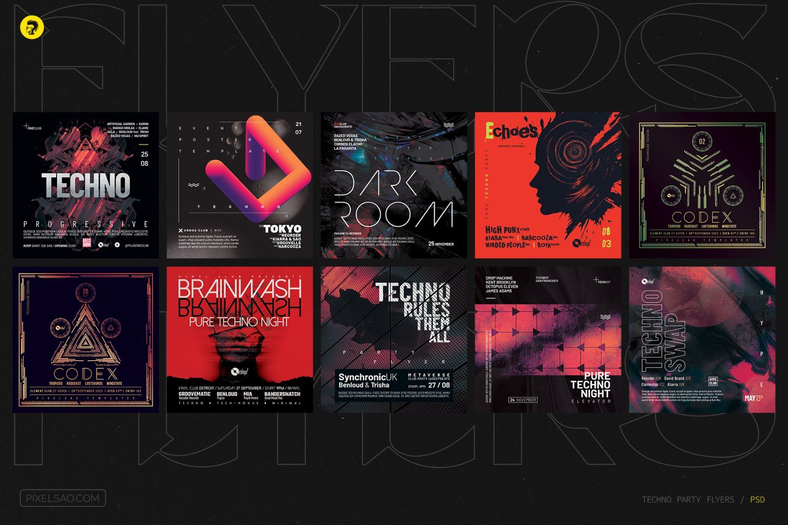 Pure Techno Party Flyers Bundle — image 3
