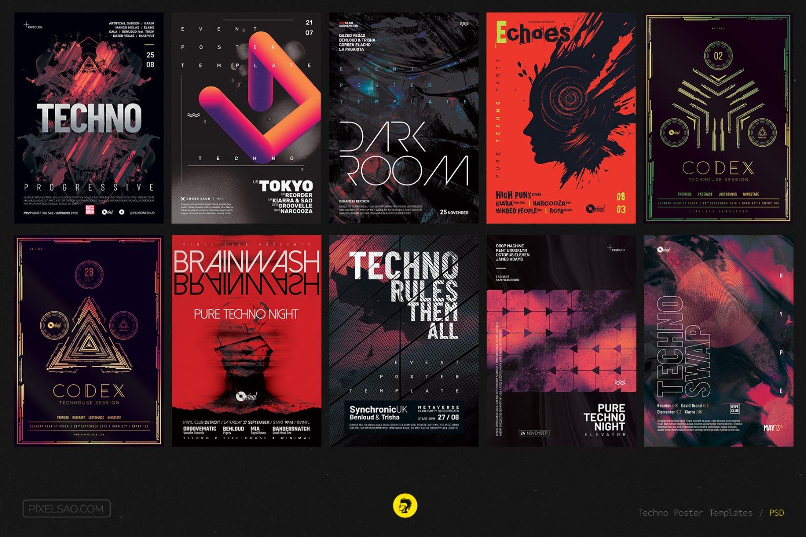 Pure Techno Party Flyers Bundle — image 2
